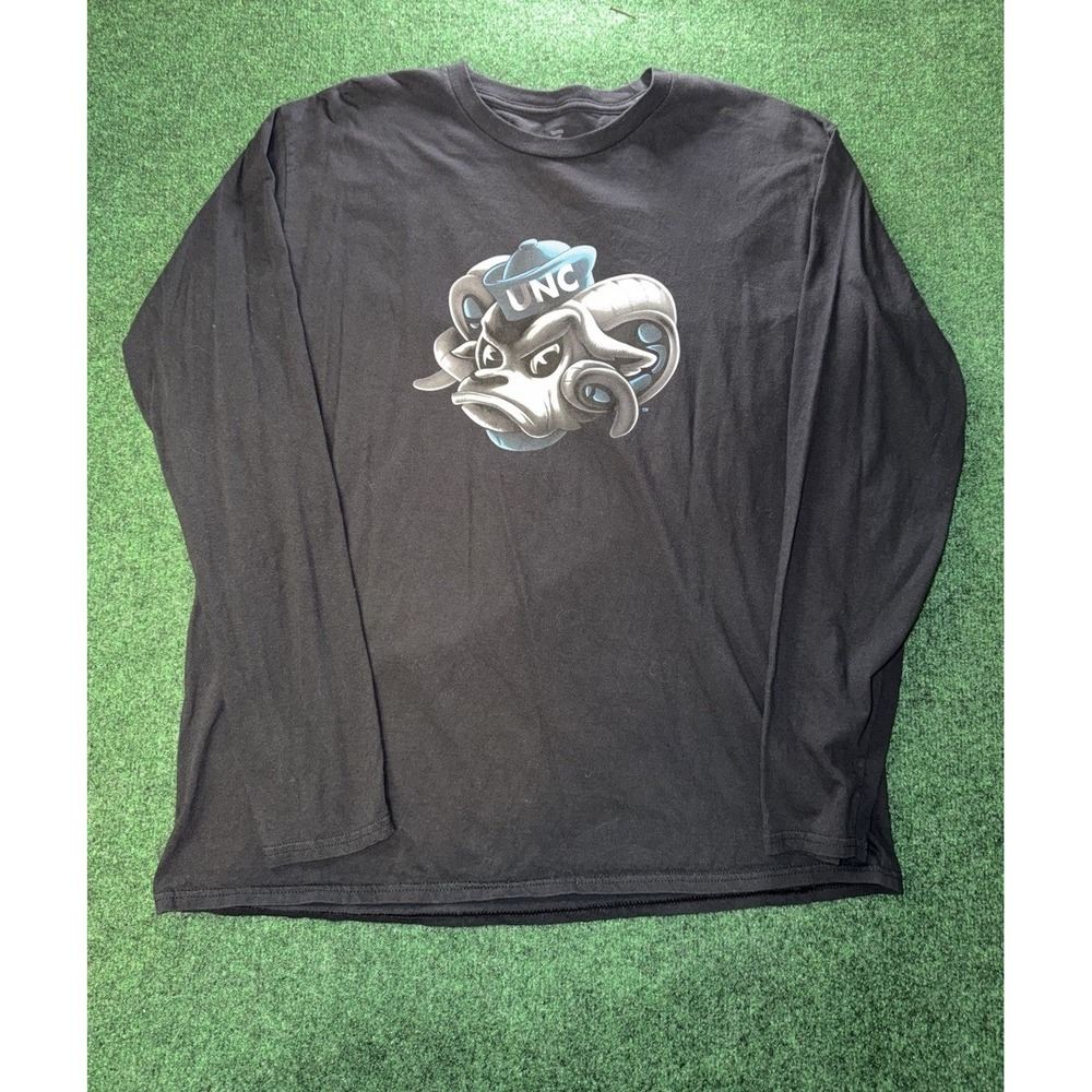 UNC North Carolina Tar Heels Black Long Sleeve T-Shirt Mens Size XL Fanatics